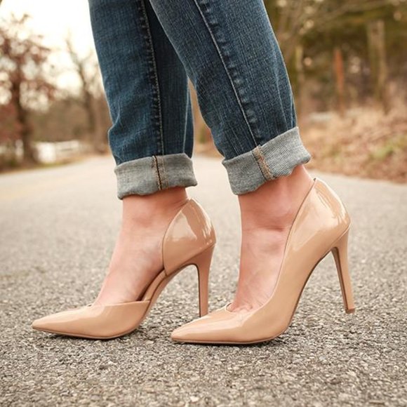Jessica Simpson Shoes - JESSICA SIMPSON Claudette DOrsay Heels Nude Sz 9